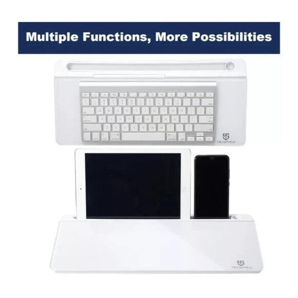 Small Glass Desktop Whiteboard Dry-Erase-Board - Computer Keyboard Stand - Picture 4 of 8